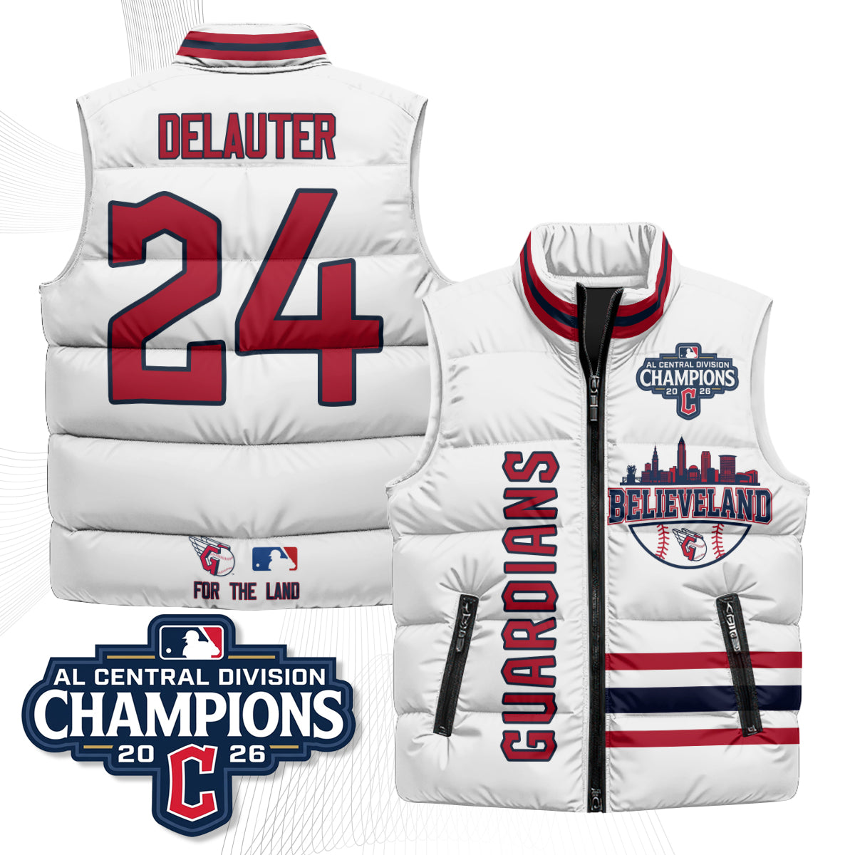 CLE Believeland Puffer Vest - Printed