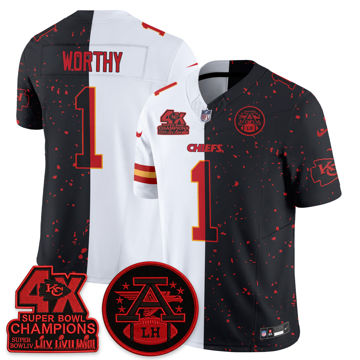 Kansas City Chiefs Split Edition Vapor Jersey - Stitched