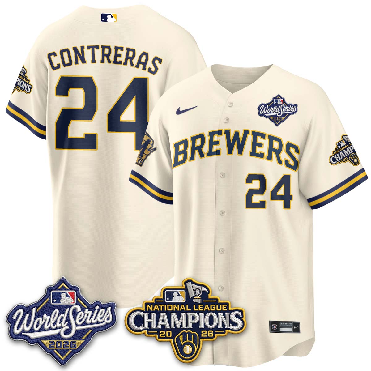MIL W.S 26 & 2026 NL Champions Navy Jersey - Stitched