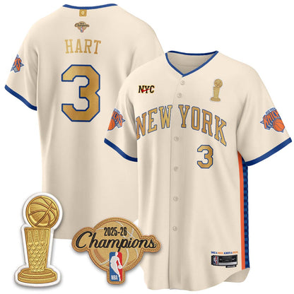 New York Knicks Champions Night Baseball Vapor Jersey - Stitched