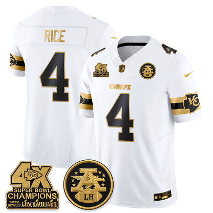 KC 4X Champs Gold Edition Vapor Jersey - Stitched
