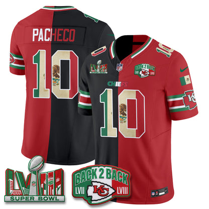 Kansas City Chiefs Mexico Split Edition Vapor Jersey - Stitched
