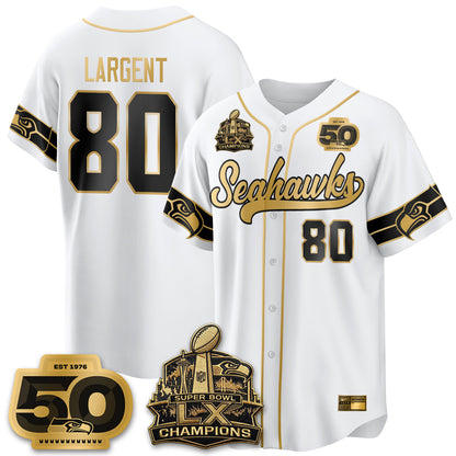 Seattle Seahawks SB LX Champs Vapor Baseball Jersey - Stitch