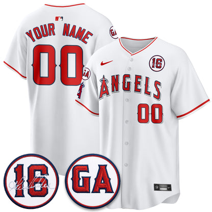 LAA Garret Anderson Tribute Patch Vapor Custom Jersey - All Stitched V1
