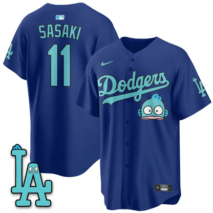 Los Angeles Dodgers x Hangyodon Edition Vapor Jersey- Stitched