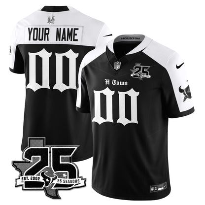 HOU 25th Seasons in 2026 Gothic Vapor Gold Edition Custom Limited Jersey - All Stitched