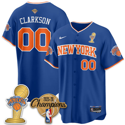 NYK 2026 NBA Champions Vapor Black Gold Jersey - Stitched