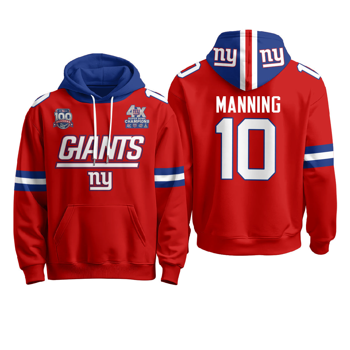 NYG 4X Champs S.Bowl Fleece Hoodie - Printed