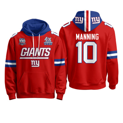 NYG 4X Champs S.Bowl Fleece Hoodie - Printed