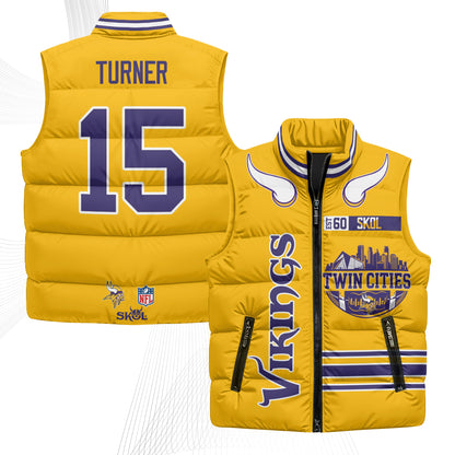Minnesota Vikings Twin City Puffer Vest - Printed