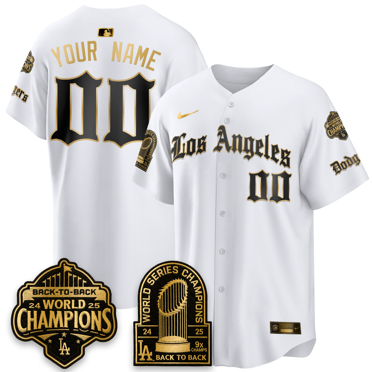 LAD WS Champions Back 2 Back Patch Vapor Premier Limited Gothic Edition Custom Jersey - All Stitched