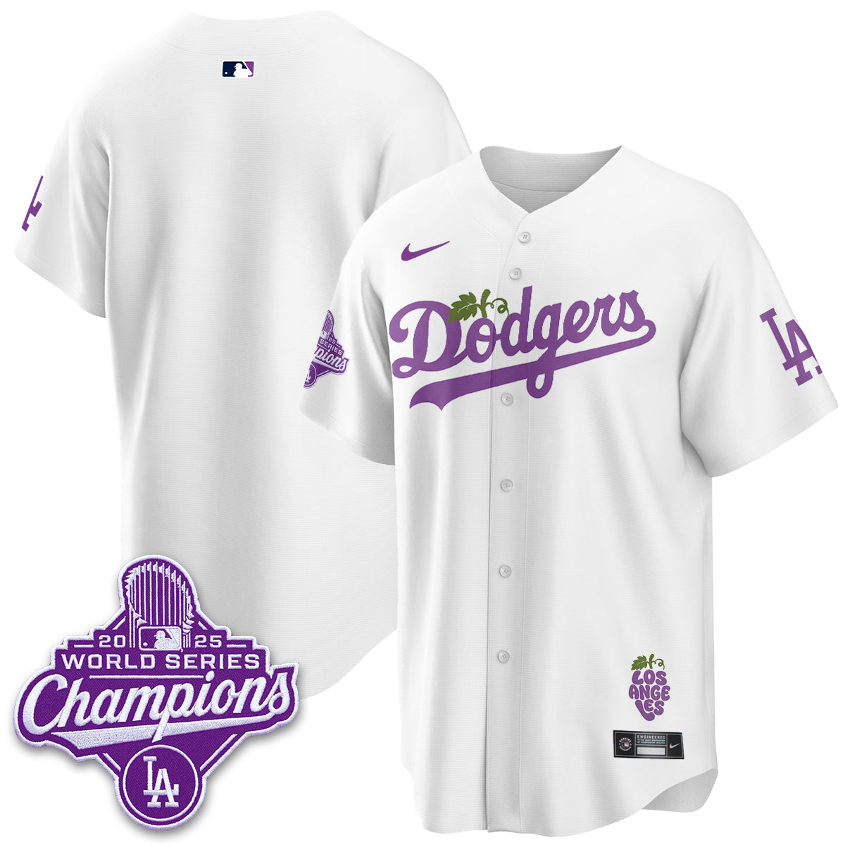 Los Angeles Dodgers Grape Edition Vapor Jersey - Stitched