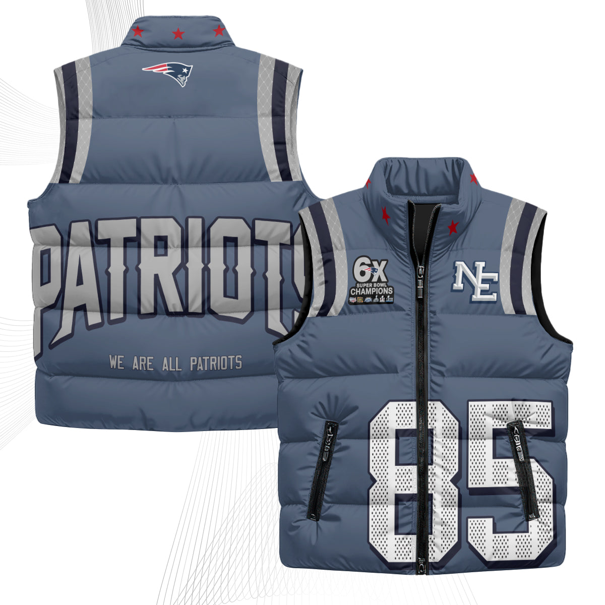 NE Rivalries Puffer Vest - Printed