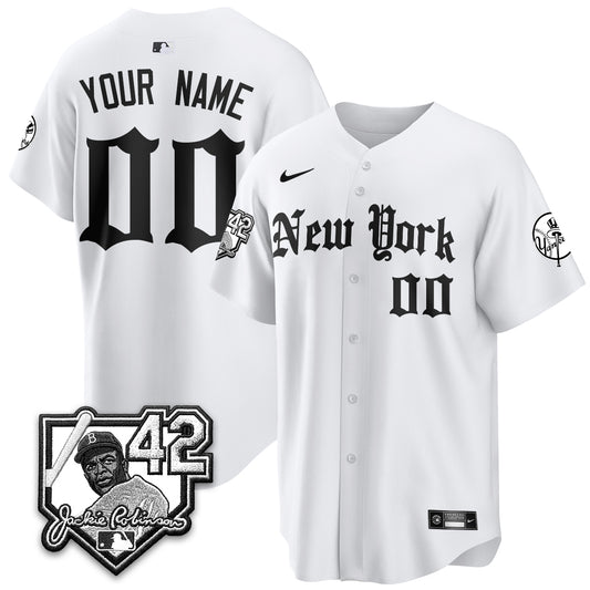 NYY 2026 Jackie Robinson Day Gothic Vapor Custom Limited Jersey - Stitched