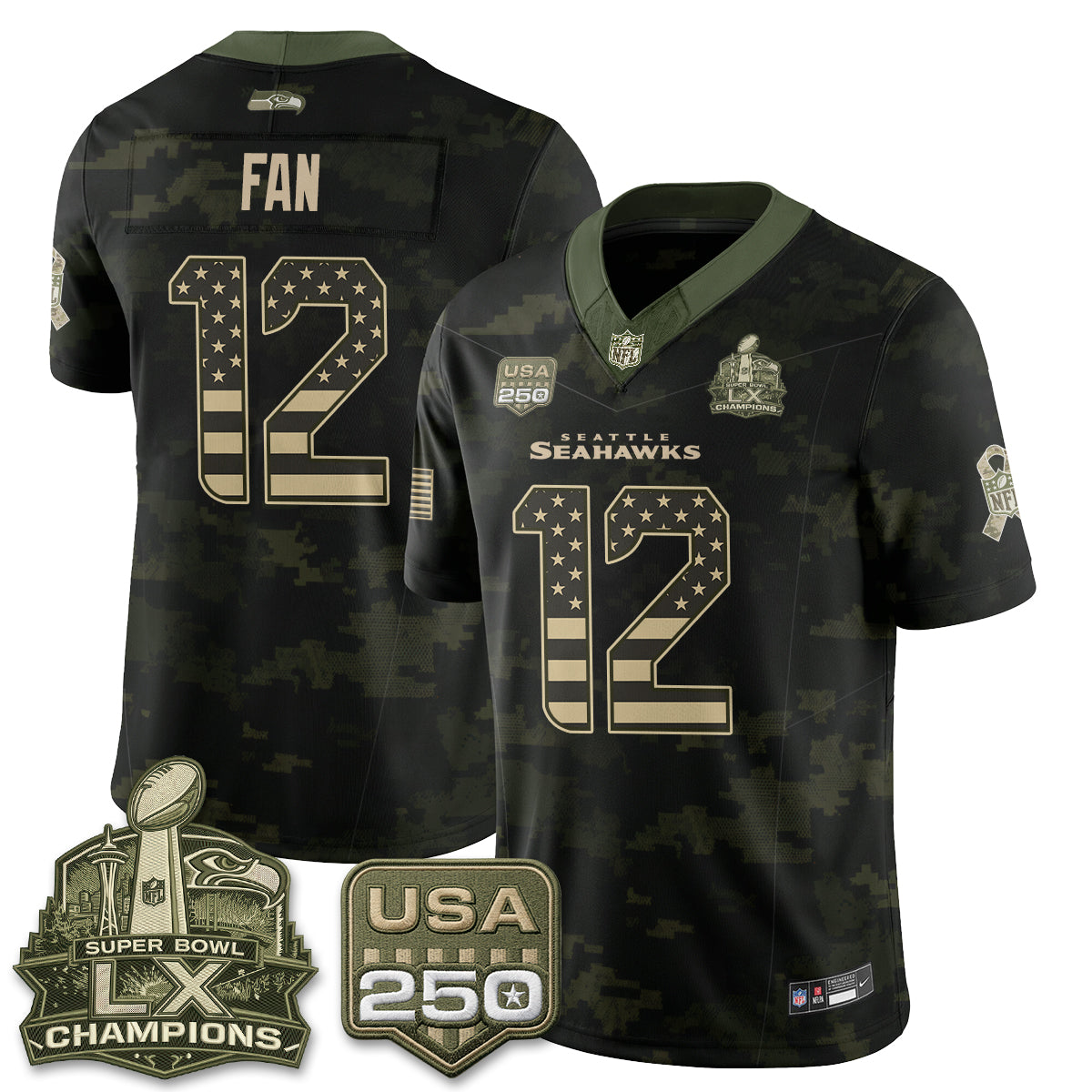 Seattle Seahawks 2026 Salute to Service Edition Vapor Jersey - Stitched