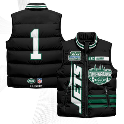 New York Jets Gotham City Puffer Vest - Printed