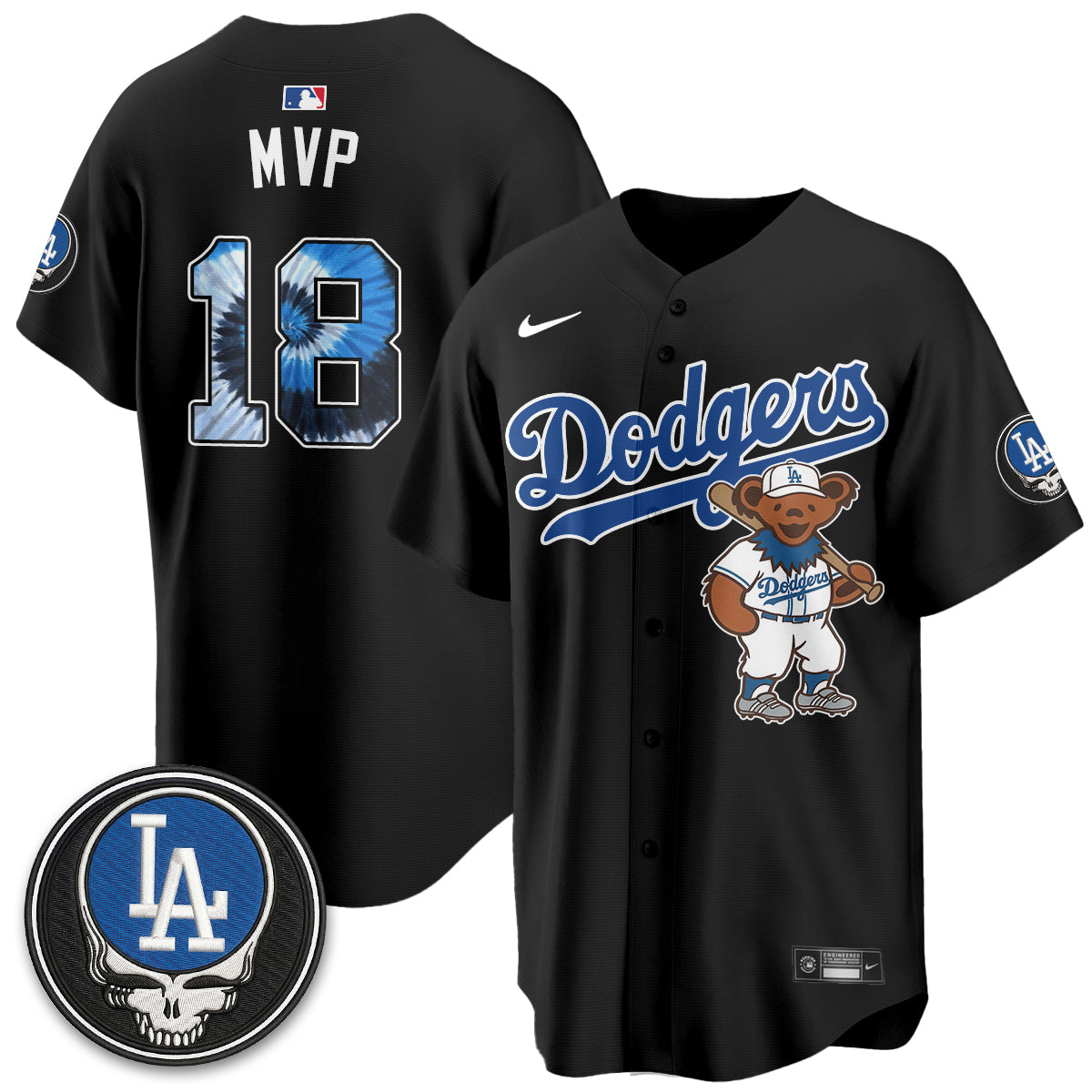 Los Angeles Dodgers x Grateful Dead Edition Vapor Jersey - Stitched
