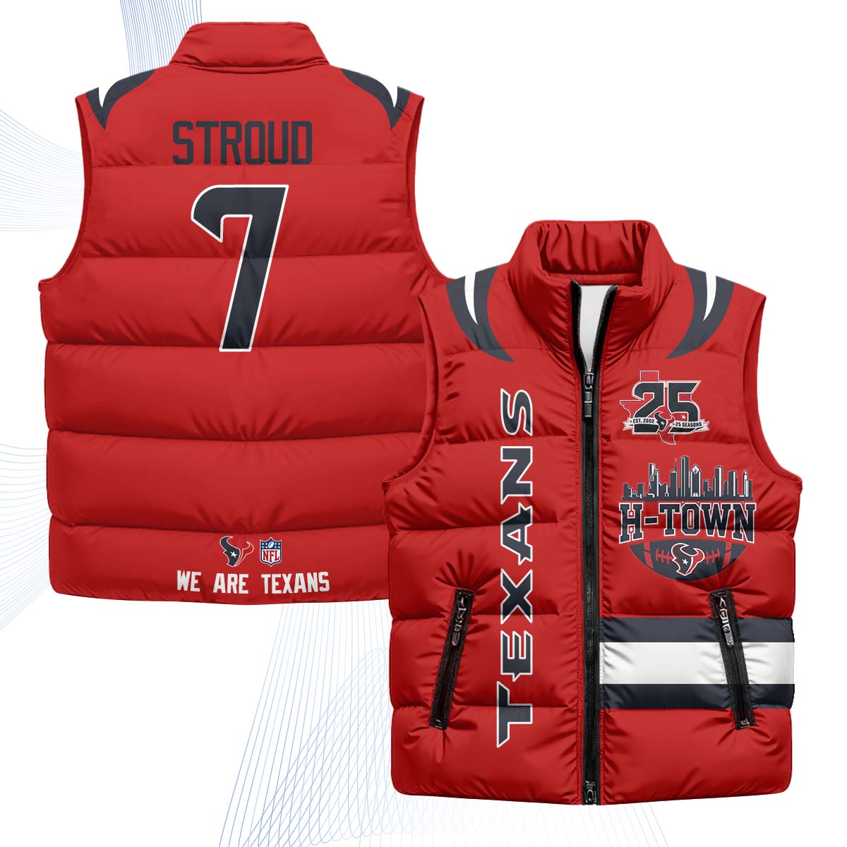 HOU "H-Town" Puffer Vest - Printed