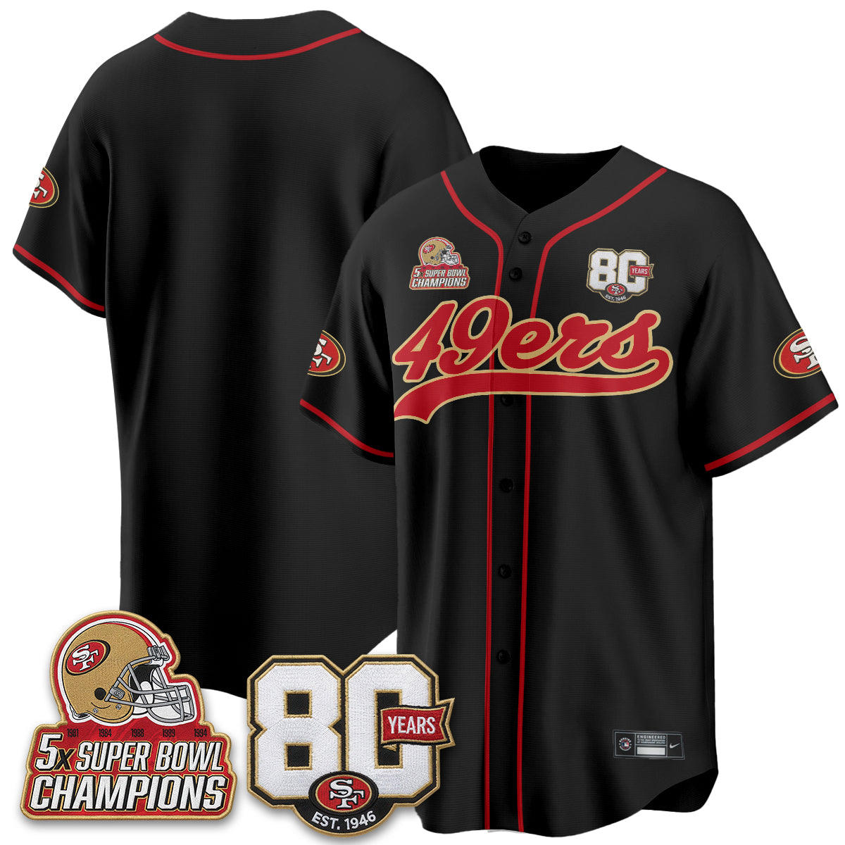 SF 80 Years & 5X Champs Limited Edition - Stitched