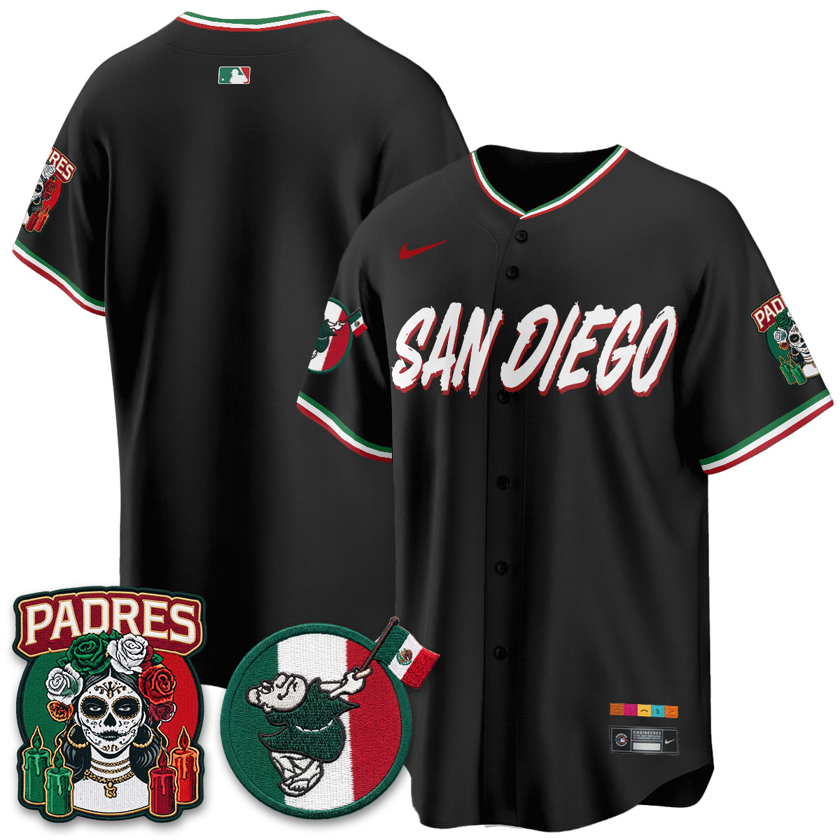San Diego Padres City Connect Mexico Style Vapor Jersey - Stitched