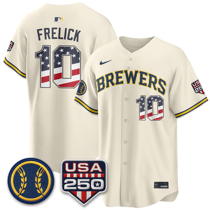 Milwaukee Brewers Fourth of July Vapor Limited Jersey - Stitched