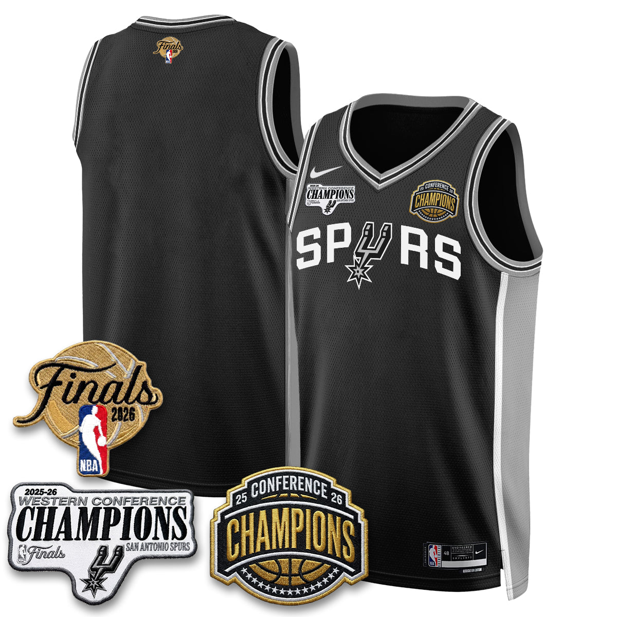 SAS 2026 NBA Western Conference Champions Vapor Jersey V3 - Stitched