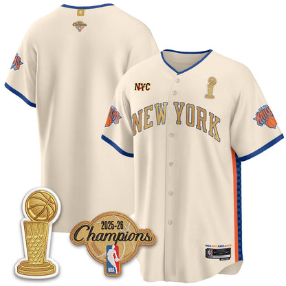 New York Knicks Champions Night Baseball Vapor Jersey - Stitched