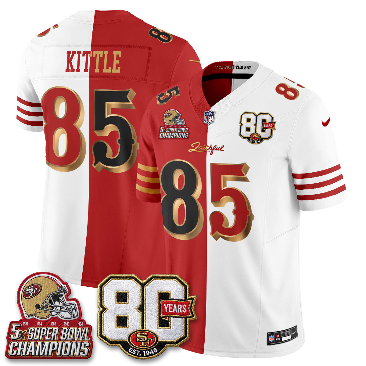 SF Rivalries Split Edition Vapor Jersey - Stitched