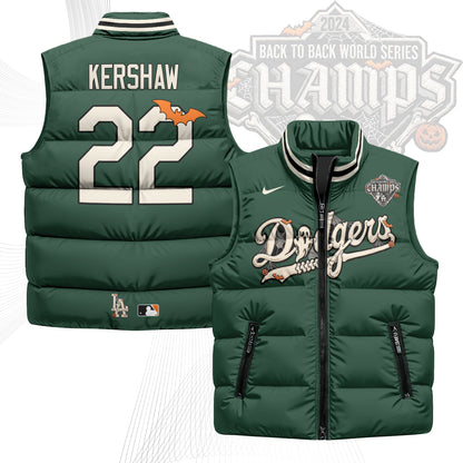 Los Angeles Dodgers Halloween 2026 Unisex Puffer Vest - Printed