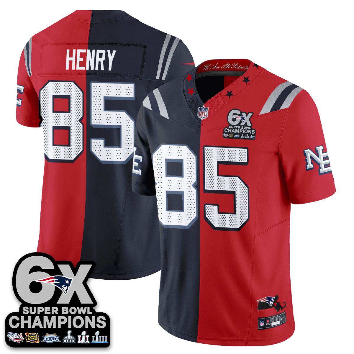 New England Patriots Rivalries Split Edition Vapor Jersey - Stitched