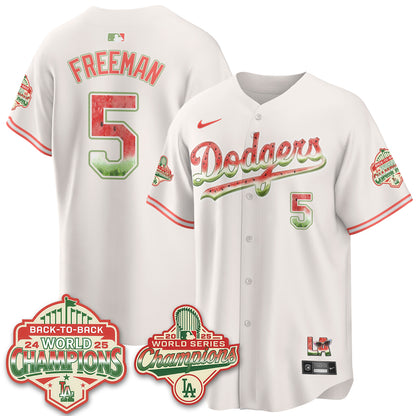 Los Angeles Dodgers National Watermelon Day Vapor Jersey - Stitched