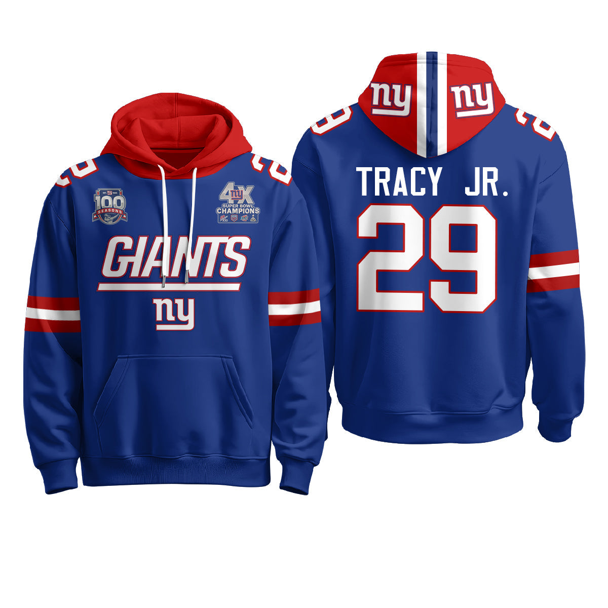 NYG 4X Champs S.Bowl Fleece Hoodie - Printed