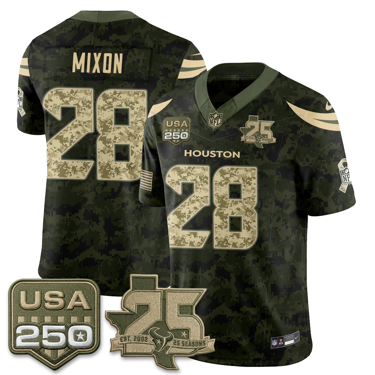 Houston Texans 2026 Salute to Service Edition Vapor Jersey - Stitched