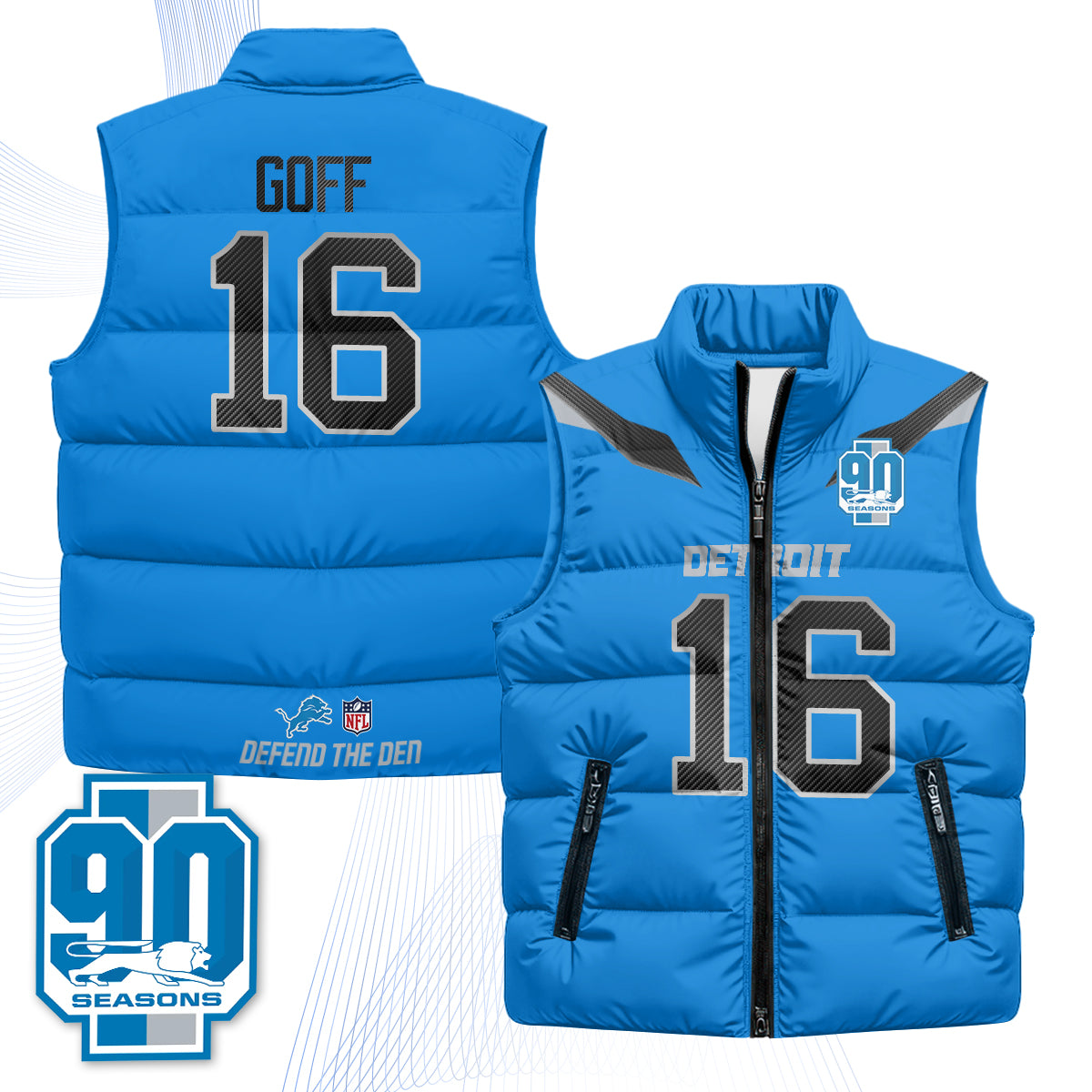 DET Xmas 2026 Rivalries Puffer Vest - Printed