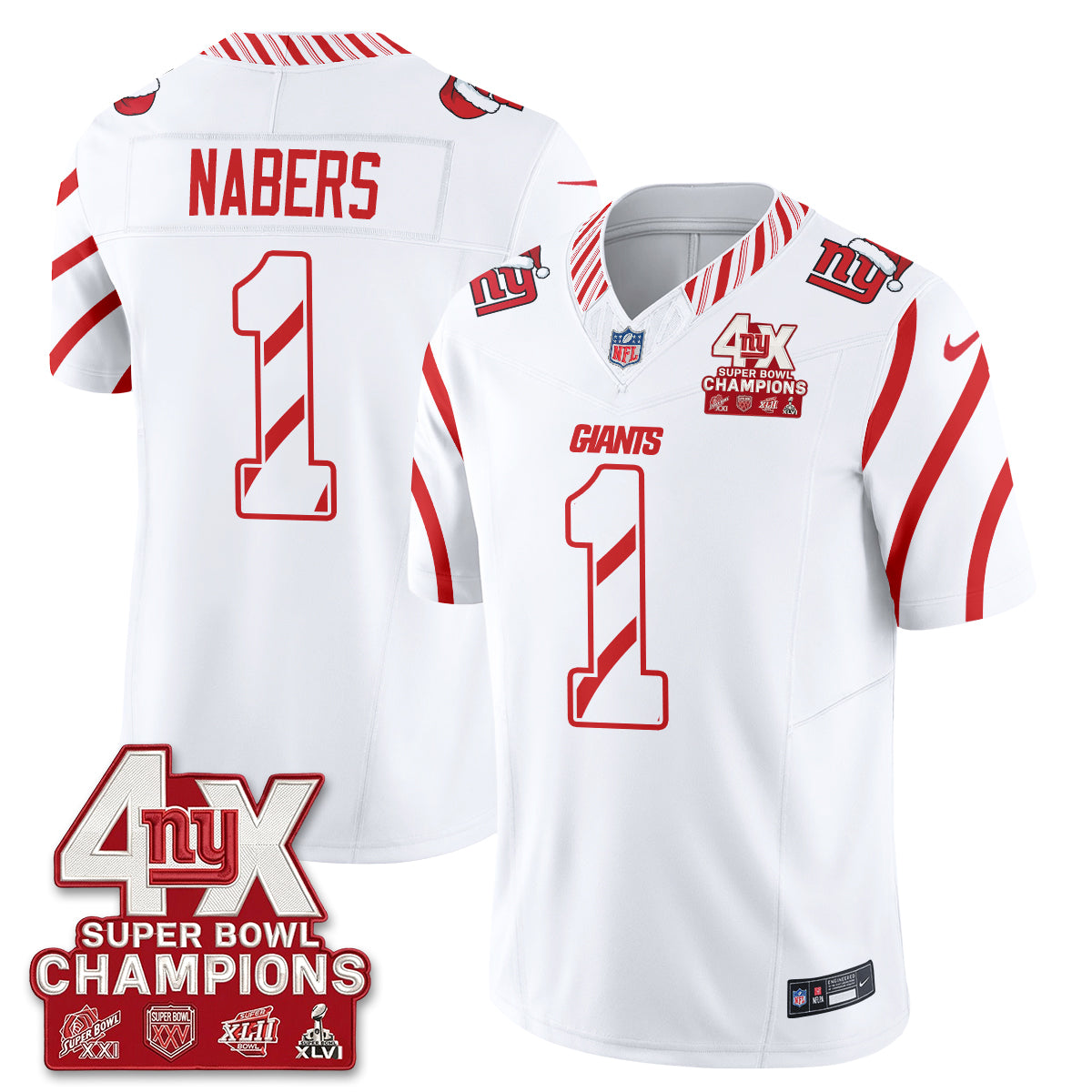 NYG  Xmas Edition Vapor Jersey - Stitched