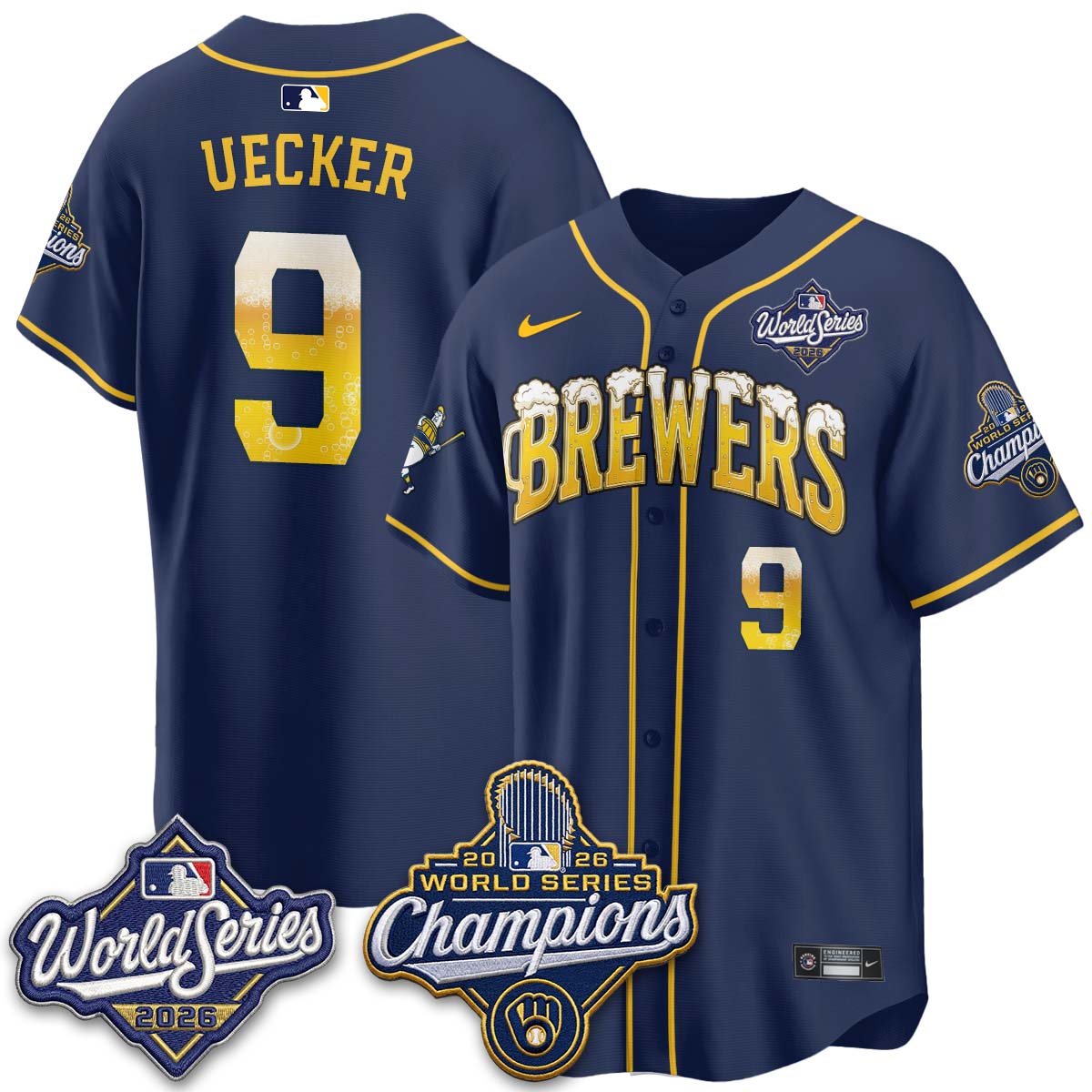 MIL "Pitcher & Pint" 2026 WS Champions Jersey - Stitched (#9) (2)