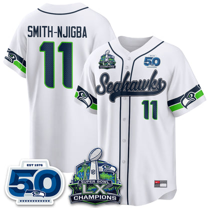 Seattle Seahawks SB LX Champs Vapor Baseball Jersey - Stitch
