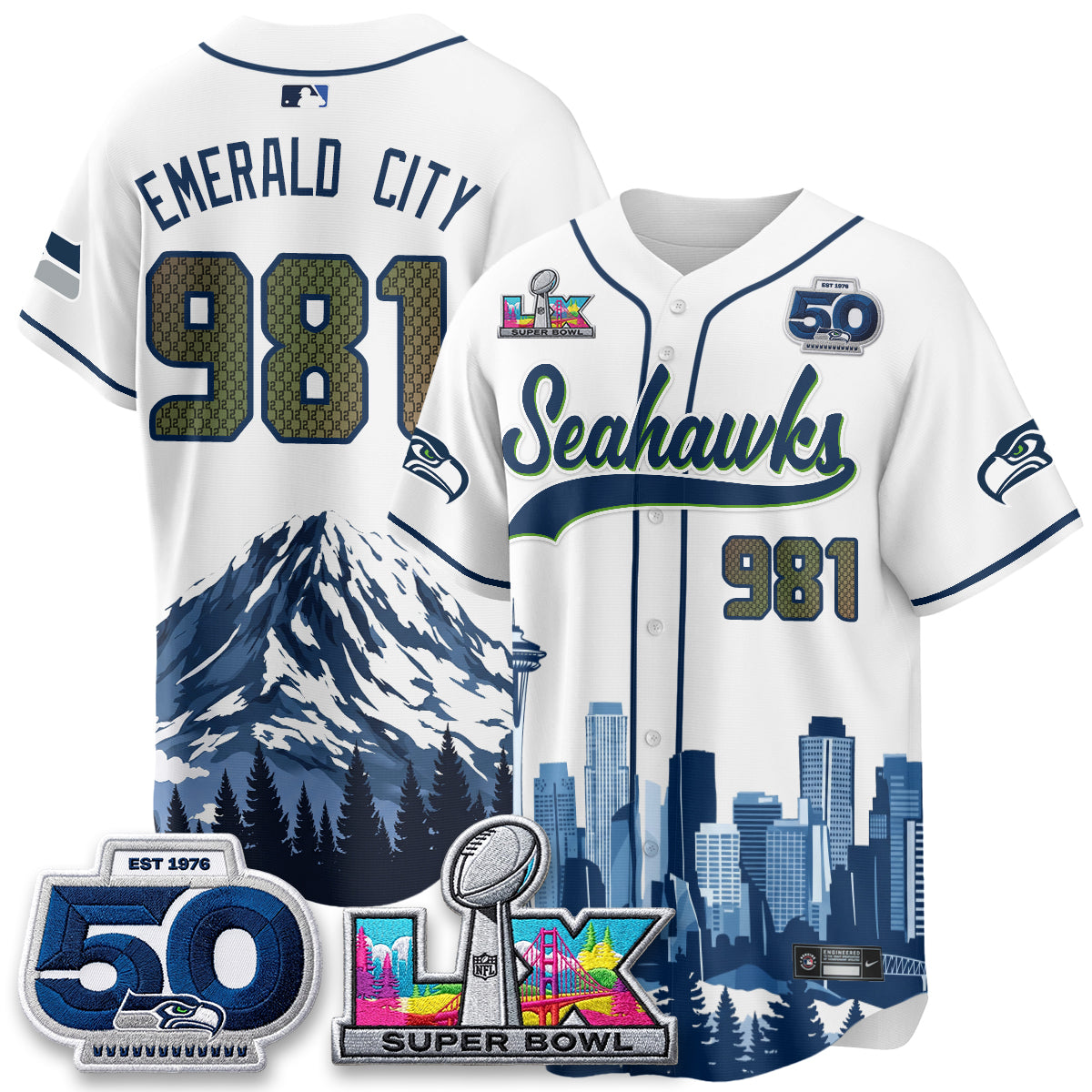 Seattle Seahawks City Edition Vapor Baseball Jersey - Stitch