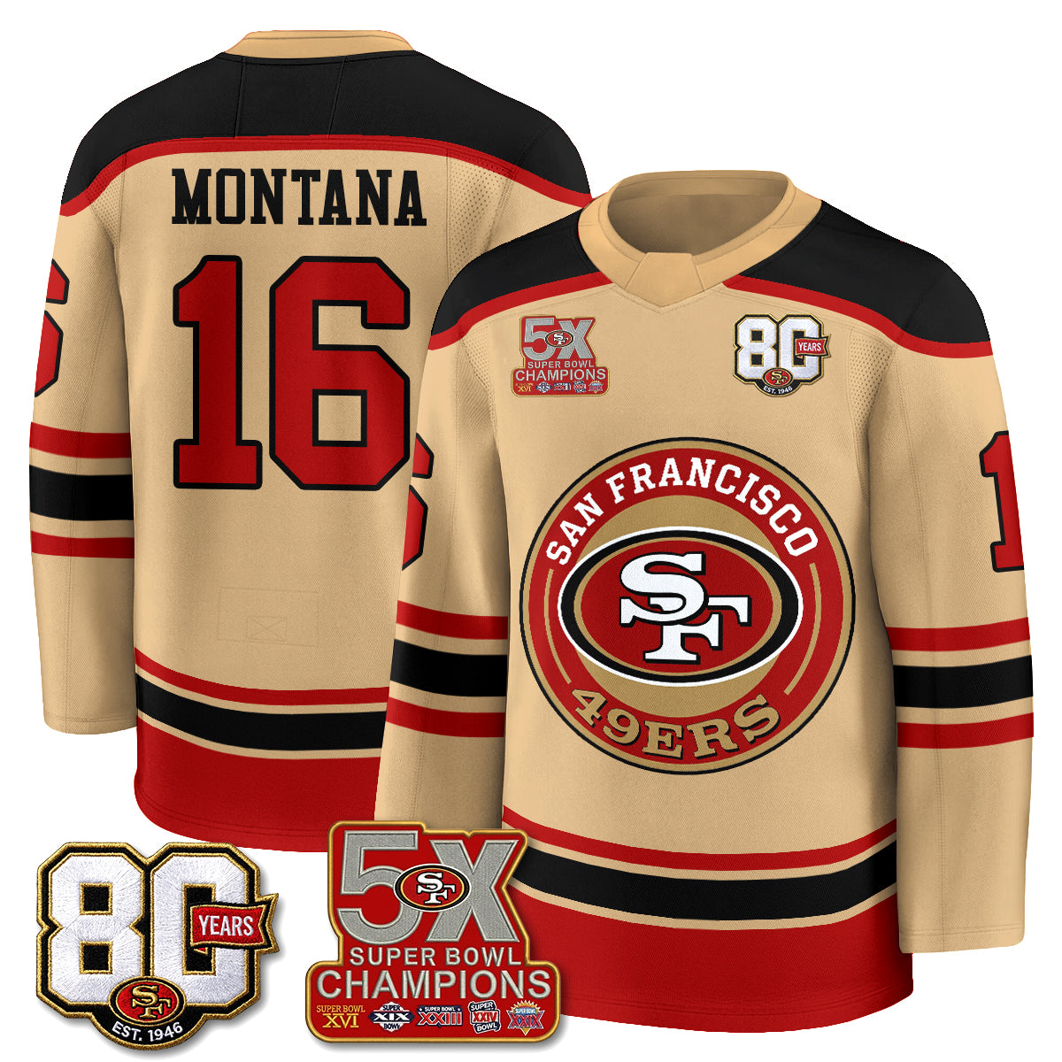 SF 4X Champs Hockey Jersey - Stitched