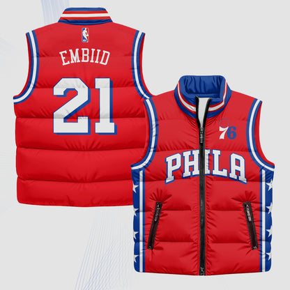 PHI Superteam 24th Season Patch Puffer Vest - Printed