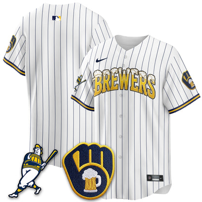 Milwaukee Brewers "Pitcher & Pint" Edition Vapor Limited Jersey - Stitched