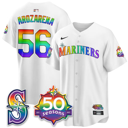 Seattle Mariners Happy Pride Month Vapor Jersey - Stitched