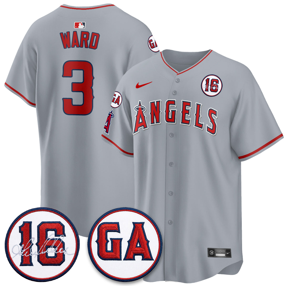 LAA Garret Anderson Tribute Patch Vapor Jersey - All Stitched V1