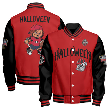 GB x Killer Doll Horror Movie Halloween 2026 Edition Baseball Jacket - Printed