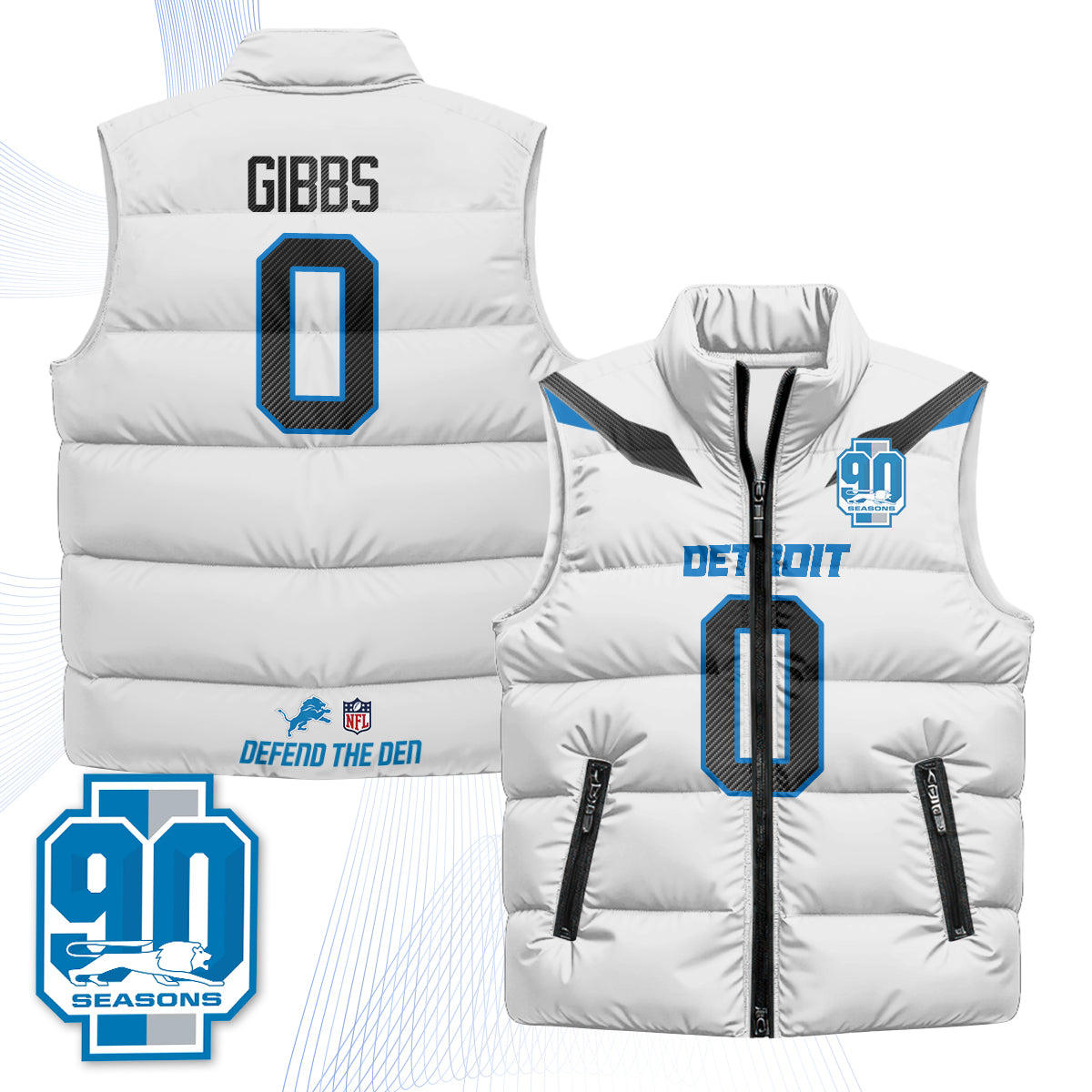DET Xmas 2026 Rivalries Puffer Vest - Printed