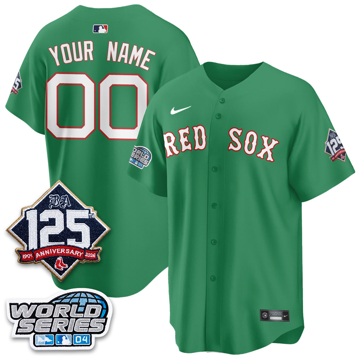 Boston Red Sox Throwback 2004 Vapor Custom Jersey - Stitched