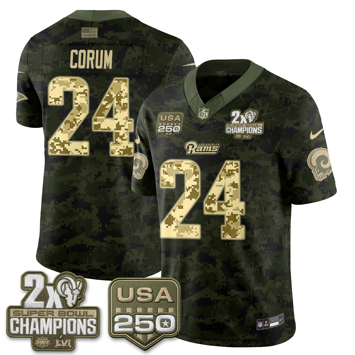LAR 2026 Salute To Service Vapor Jersey - Stitched