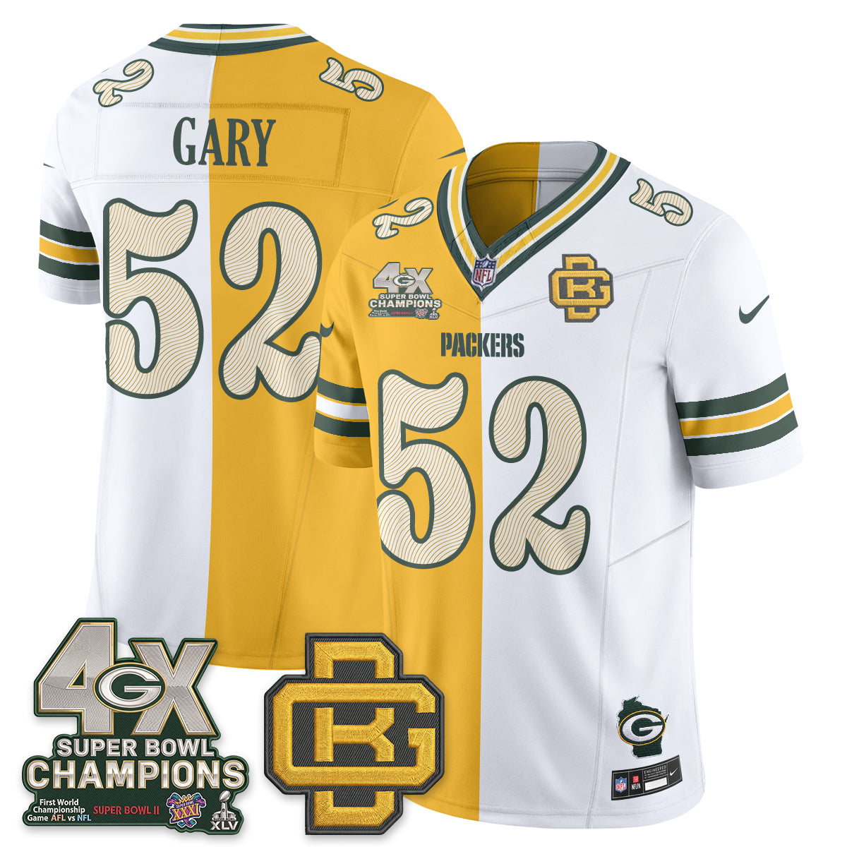 Green Bay Packers Rivalries Split Edition Vapor Jersey - Stitched
