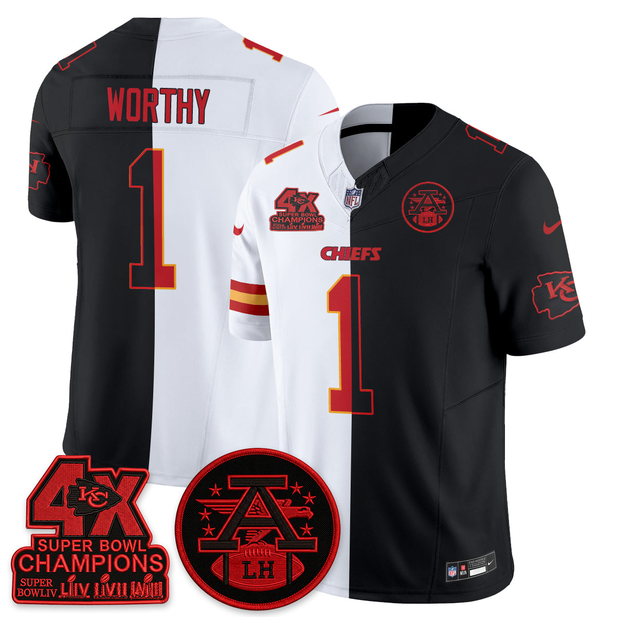 Kansas City Chiefs Split Edition Vapor Jersey - Stitched