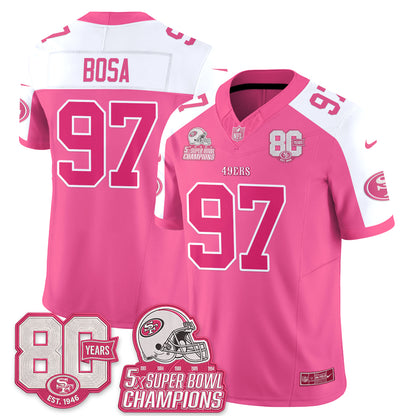 San Francisco 49ers Pink Edition Vapor Jersey - Stitched